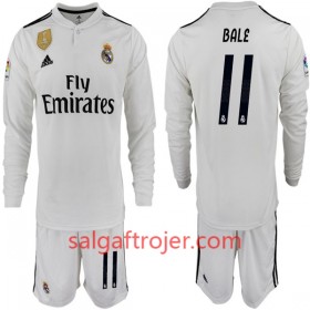 Real Madrid Fodboldtrøjer BALE 11 Børn Hjemmebanesæt 2018/19 Langærmet